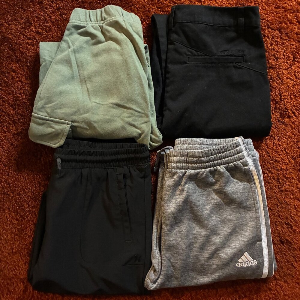 Volcom (14-16) Adidas (14-16) H&M (14+) Hurley (12-13) Set of 4 Girls Kid Pants